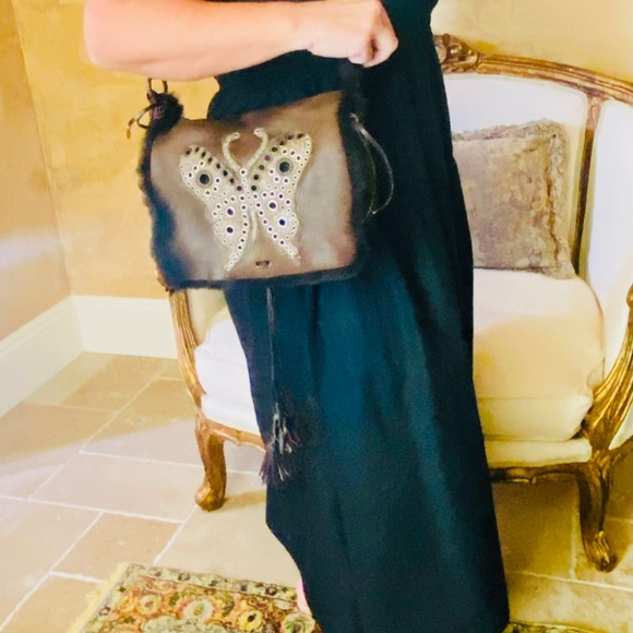 Vintage gently used brown suede Dolce and Gabbana Butterfly Messenger Bag. - Picture 13 of 13